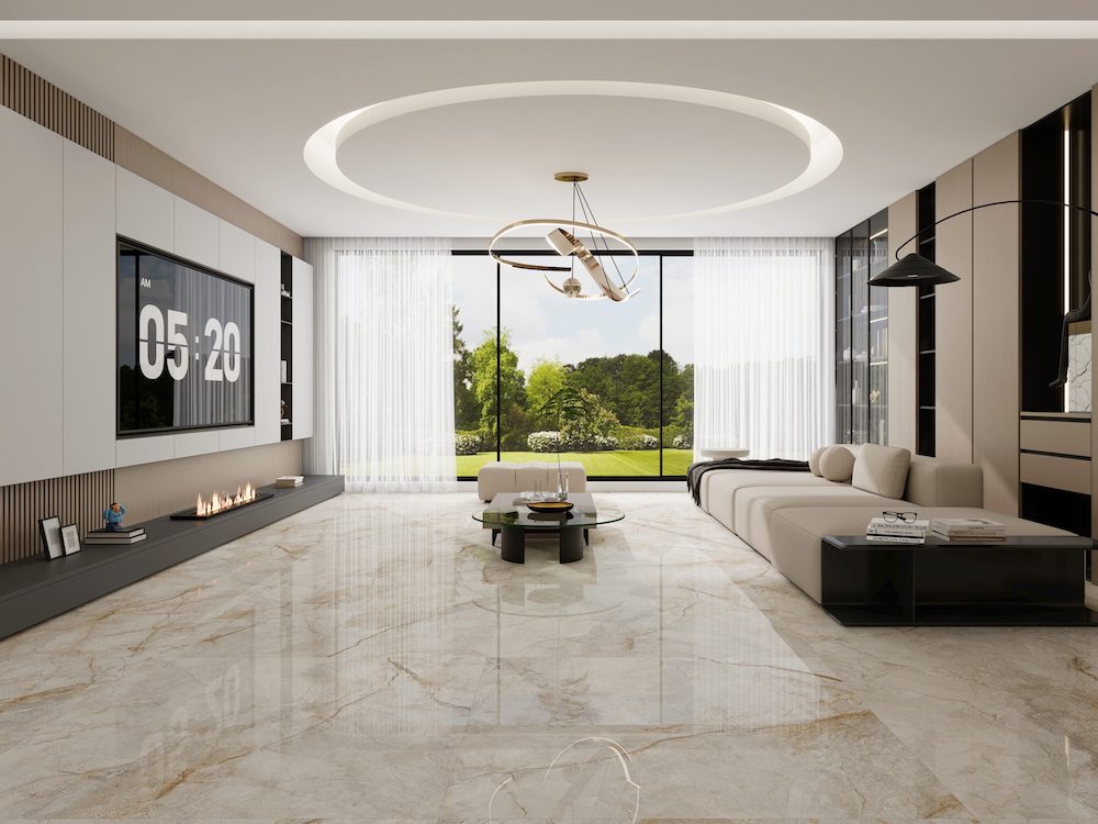 Gạch ốp lát phòng khách phù hợp tạo cảm giác sang trọng, tinh tế từ Divo Ceramica